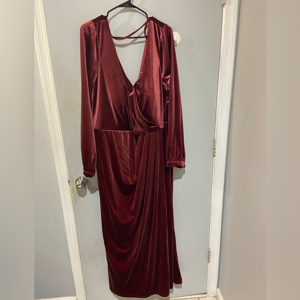 REVELRY Vera Velvet Dress- Long Sleeve- Romantic Rose